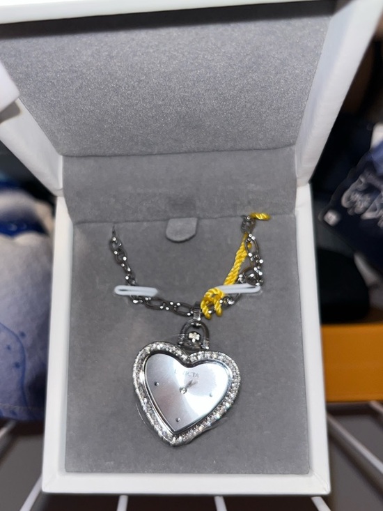 Invicta Jewelry - Invicta Ángel Silver Heart Pendant Necklace with Crystal